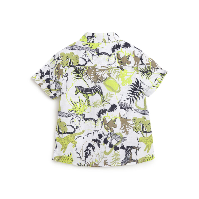 Boys White Printed Short Sleeve Shirt image number 1
